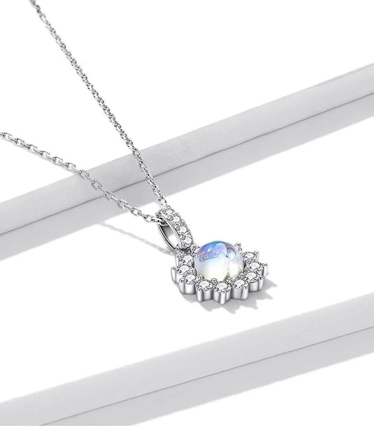 925 Sterling Silver Dazzling Sun Necklace