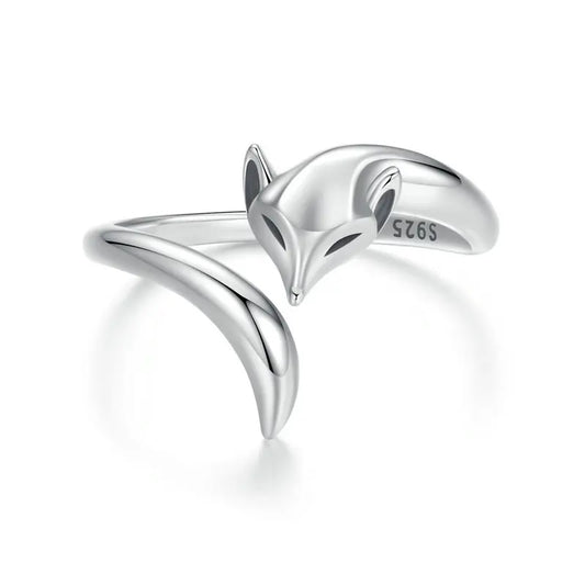 925 Sterling Silver Fox Ring